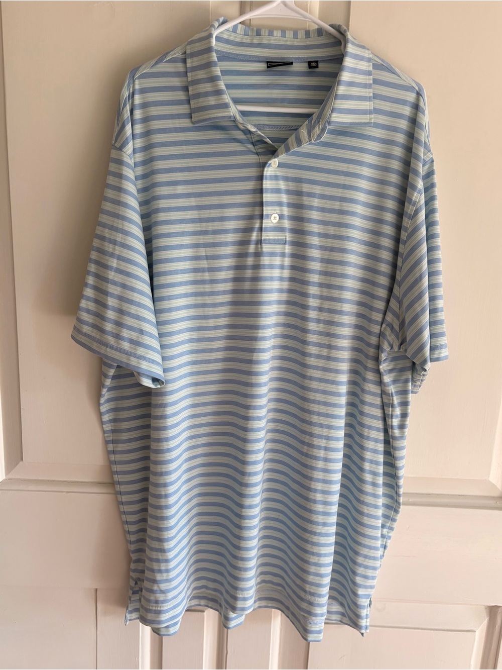 FootJoy Men’s Light Blue & White Striped Polo Shirt